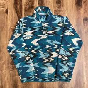Patagonia Synchilla Snap-T Women's Small Trout Tales Blue Pullover Jacket